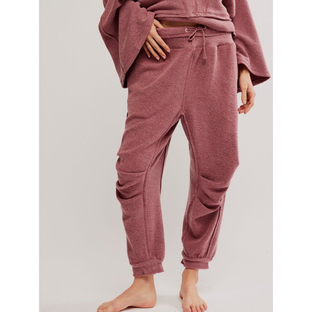 Free People Mauve Cozy Track Joggers